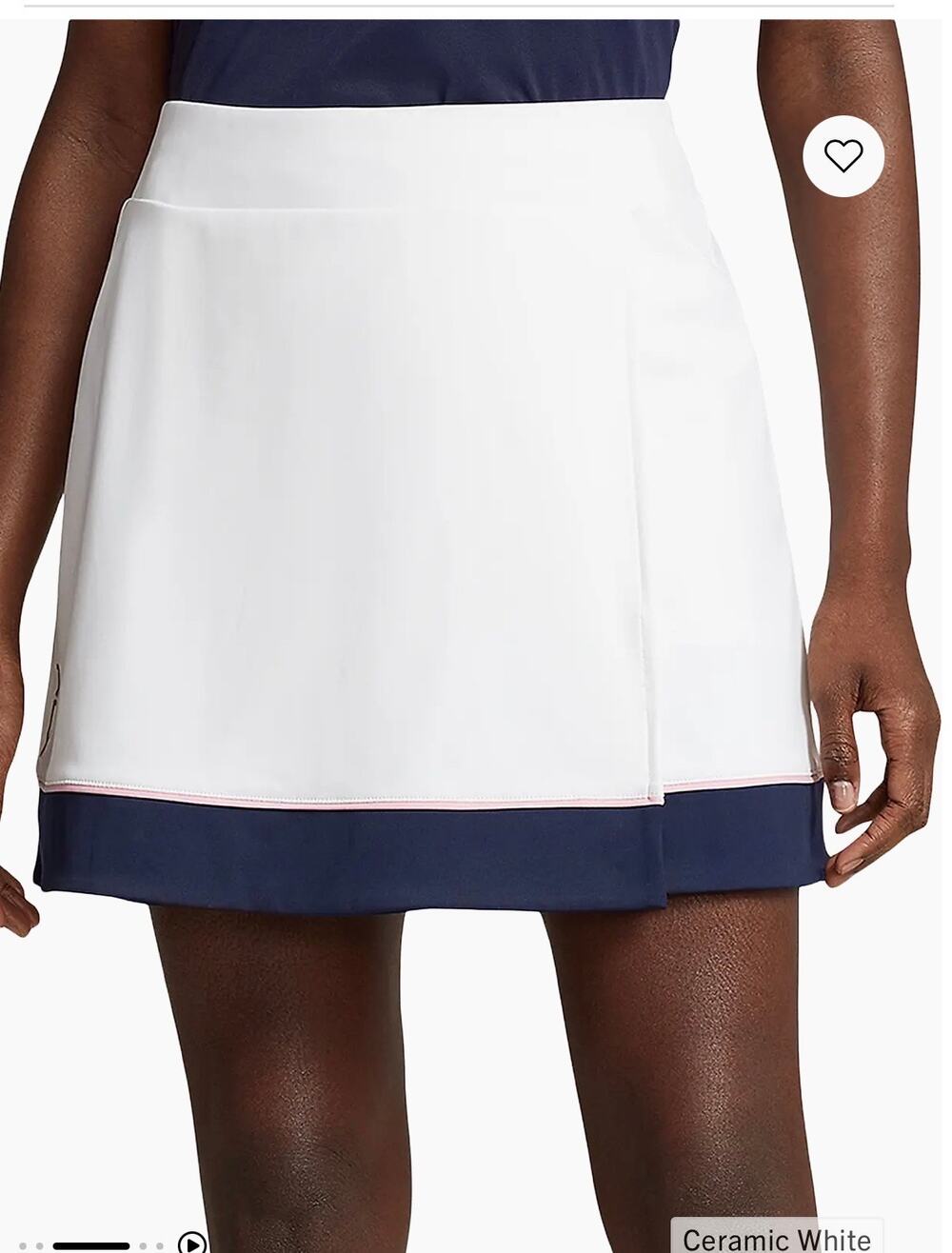 Ralph Lauren RLX Interlock Faux Wrap Skort White Blue Pink S
